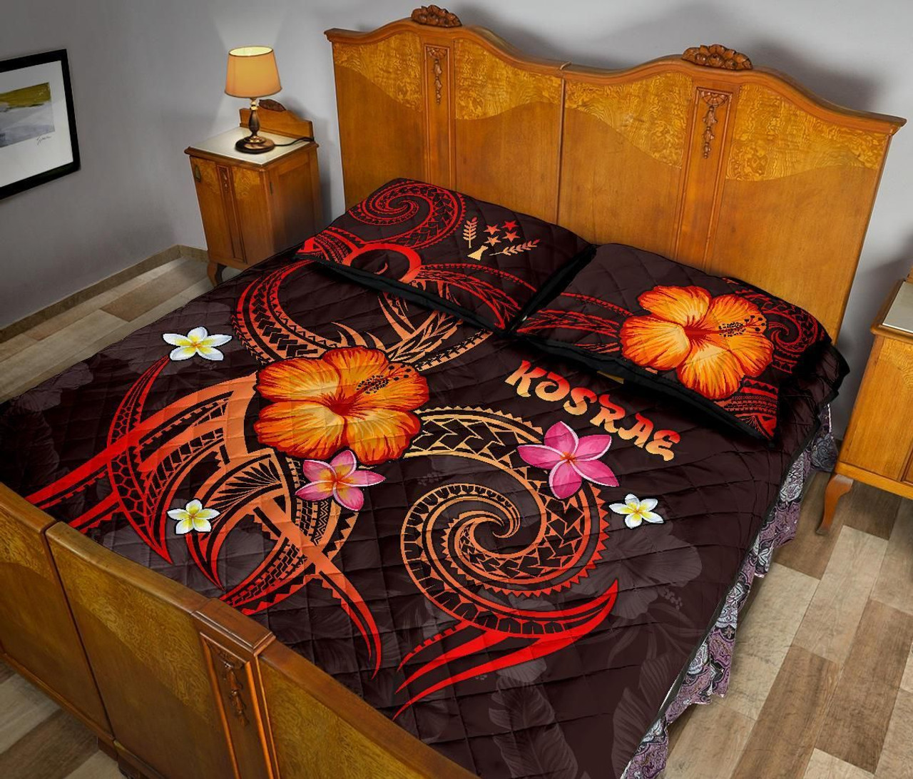 Kosrae Polynesian Quilt Bed Set - Legend of Kosrae (Red) 4
