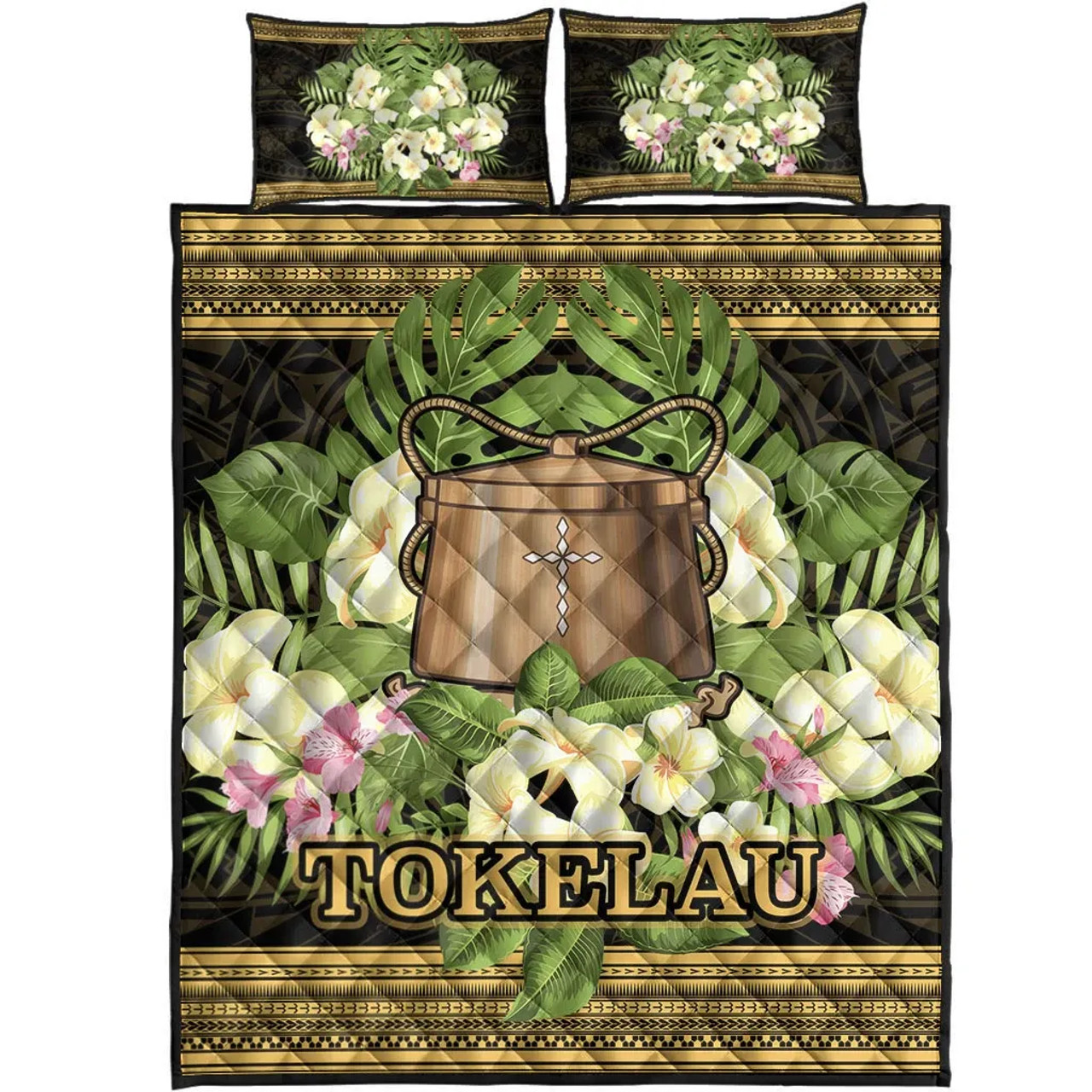 Tokelau Quilt Bed Set - Polynesian Gold Patterns Collection 5