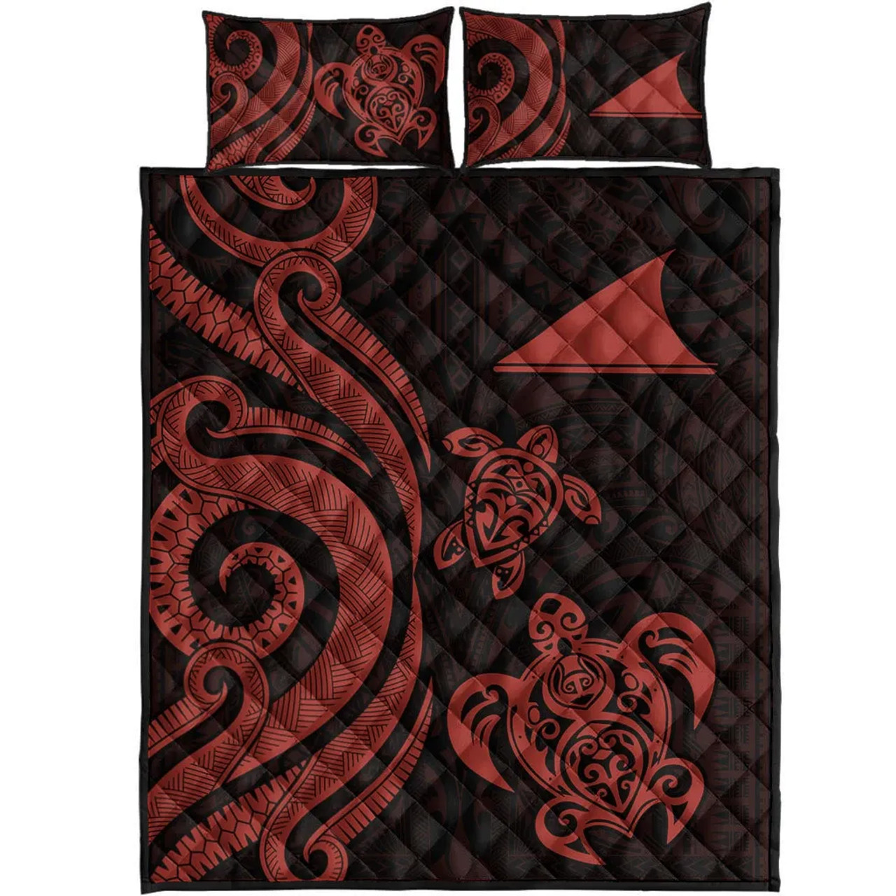Tokelau Quilt Bed Set - Red Tentacle Turtle 5