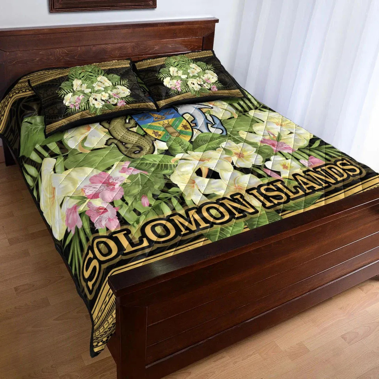 Solomon Islands Quilt Bed Set - Polynesian Gold Patterns Collection 2