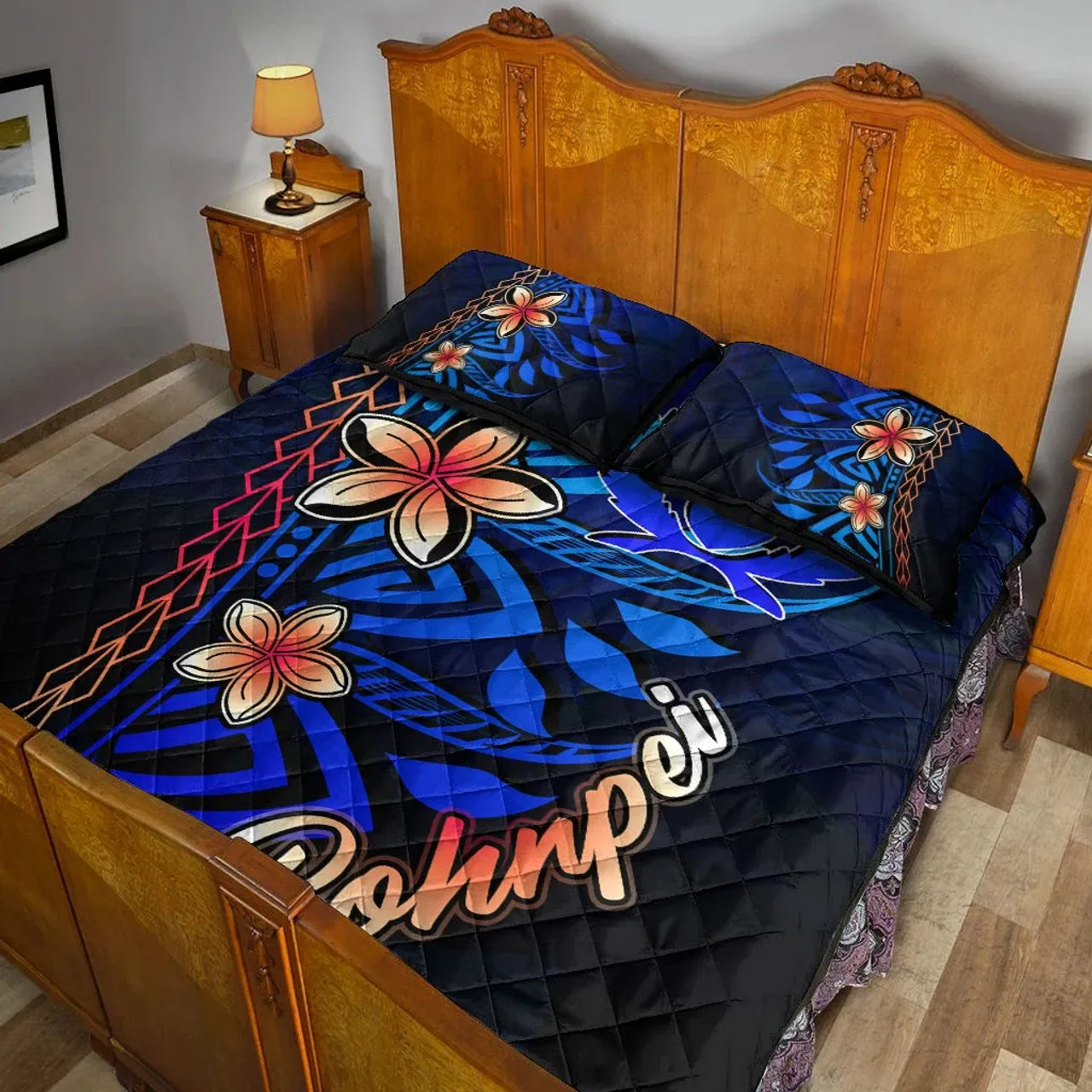 Pohnpei Quilt Bed Set - Vintage Tribal Mountain 4