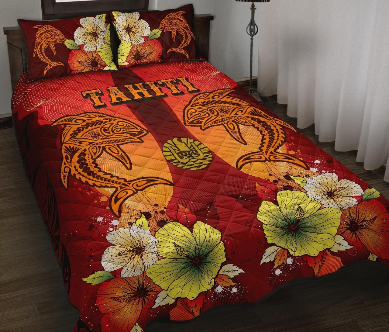 Tahiti Quilt Bed Sets - Tribal Tuna Fish 5