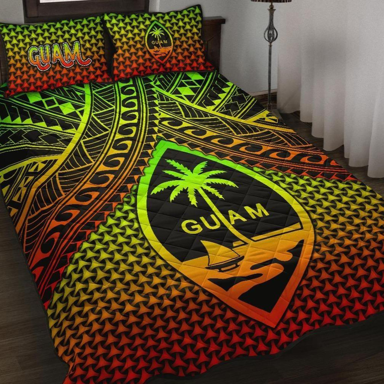 Polynesian Guam Quilt Bed Set - Reggae Vintage Polynesian Patterns 1