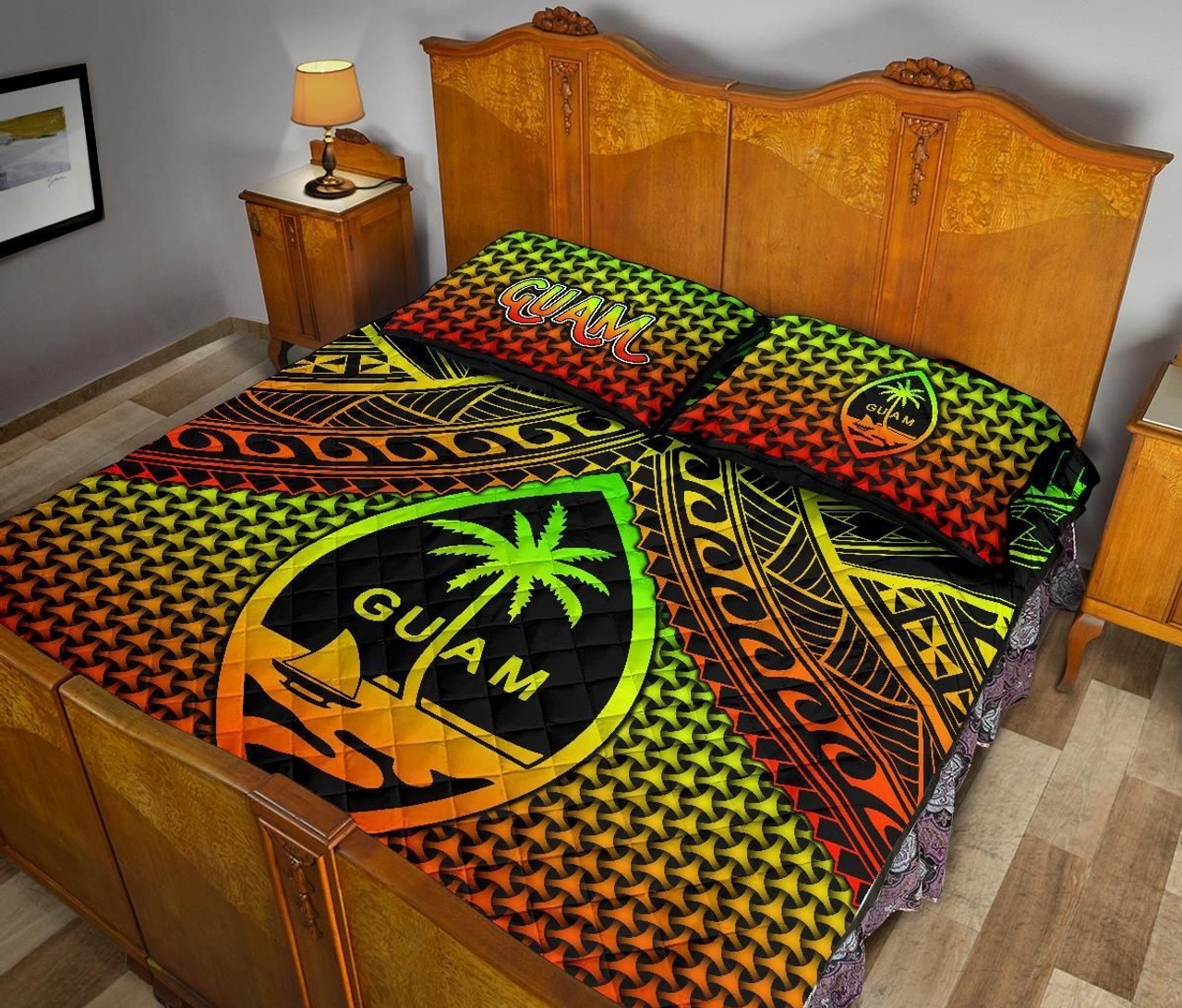 Polynesian Guam Quilt Bed Set - Reggae Vintage Polynesian Patterns 4
