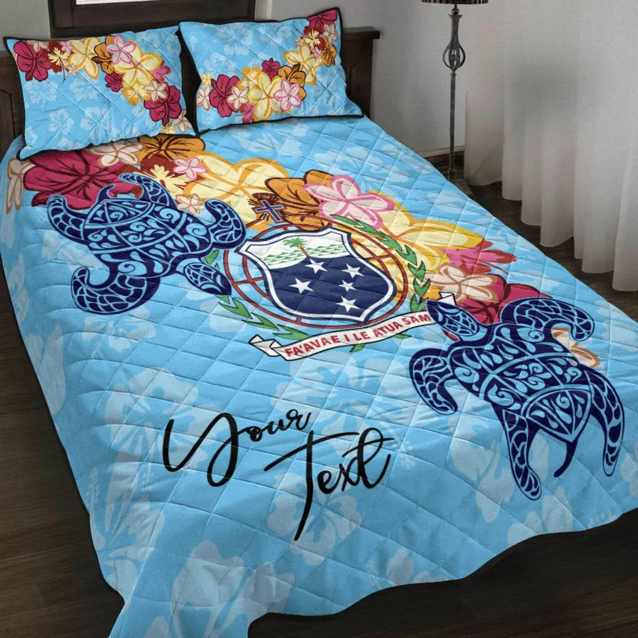 Samoa Custom Personalised Quilt Bed Set - Tropical Style 1