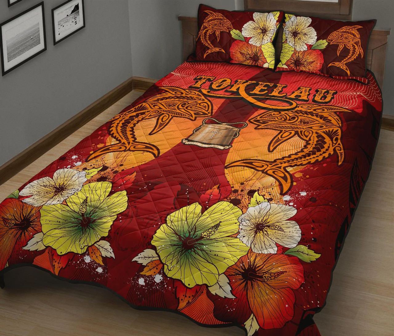 Tokelau Quilt Bed Sets - Tribal Tuna Fish 3