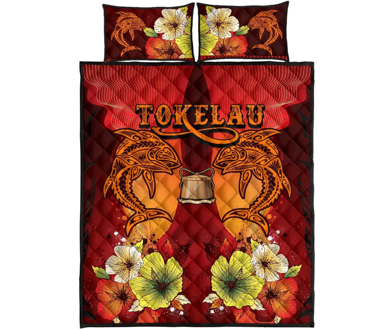 Tokelau Quilt Bed Sets - Tribal Tuna Fish 5