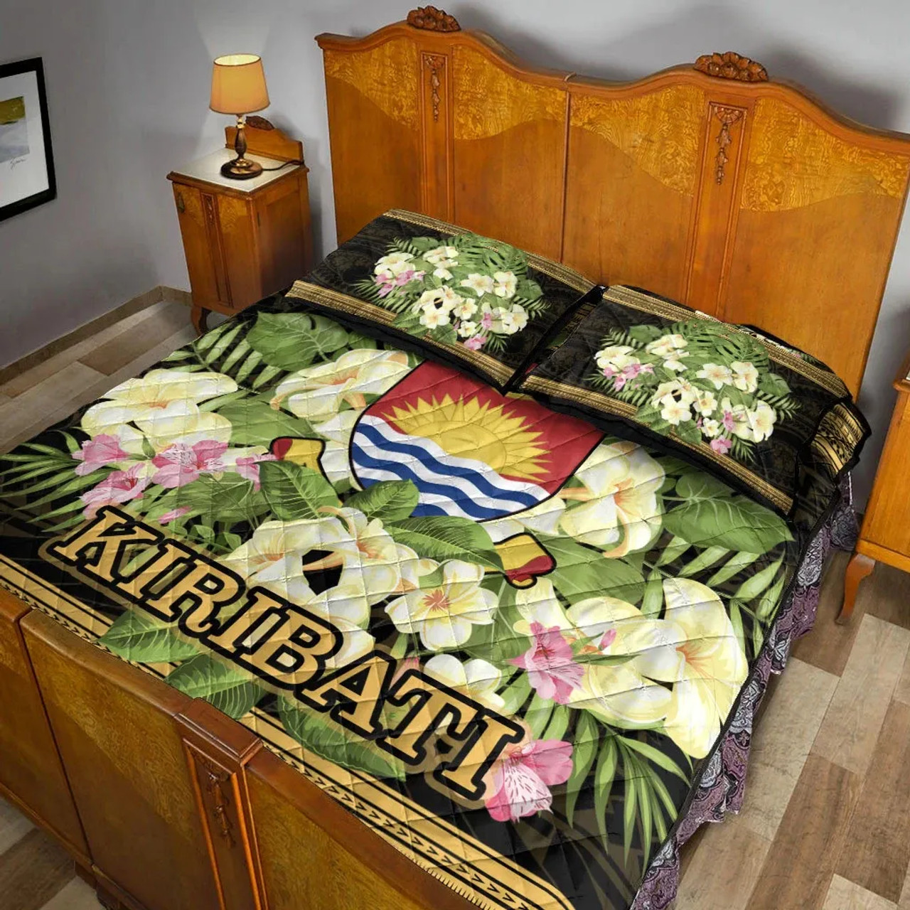 Kiribati Quilt Bed Set - Polynesian Gold Patterns Collection 4