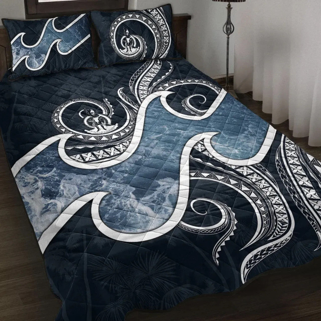 Tuvalu Polynesian Quilt Bed Set - Ocean Style 1