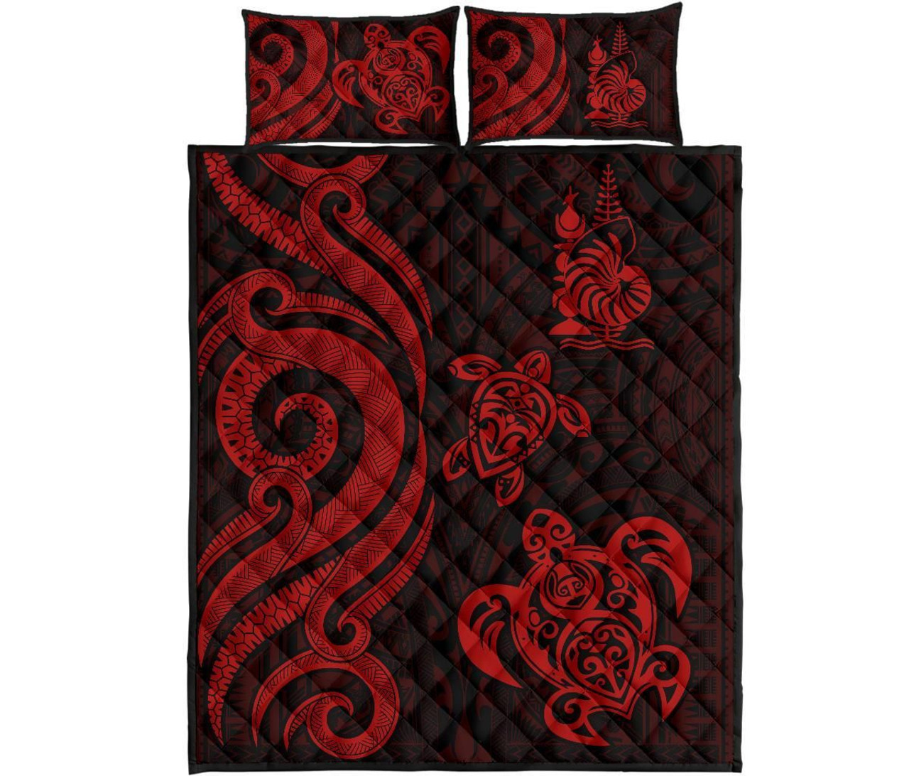 New Caledonia Quilt Bed Set - Red Tentacle Turtle 5