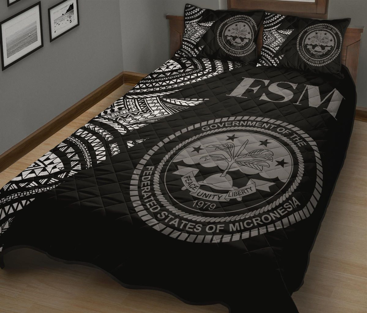 Federated States of Micronesia Quilt Bed Set - Federated States of Micronesia Seal Flash Version 3