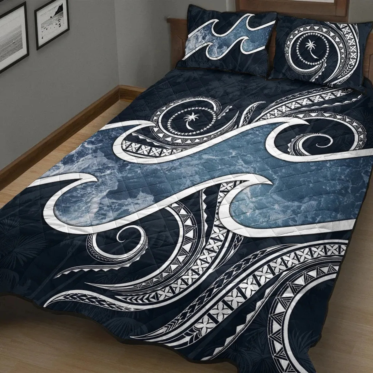 Chuuk Islands Polynesian Quilt Bed Set - Ocean Style 2