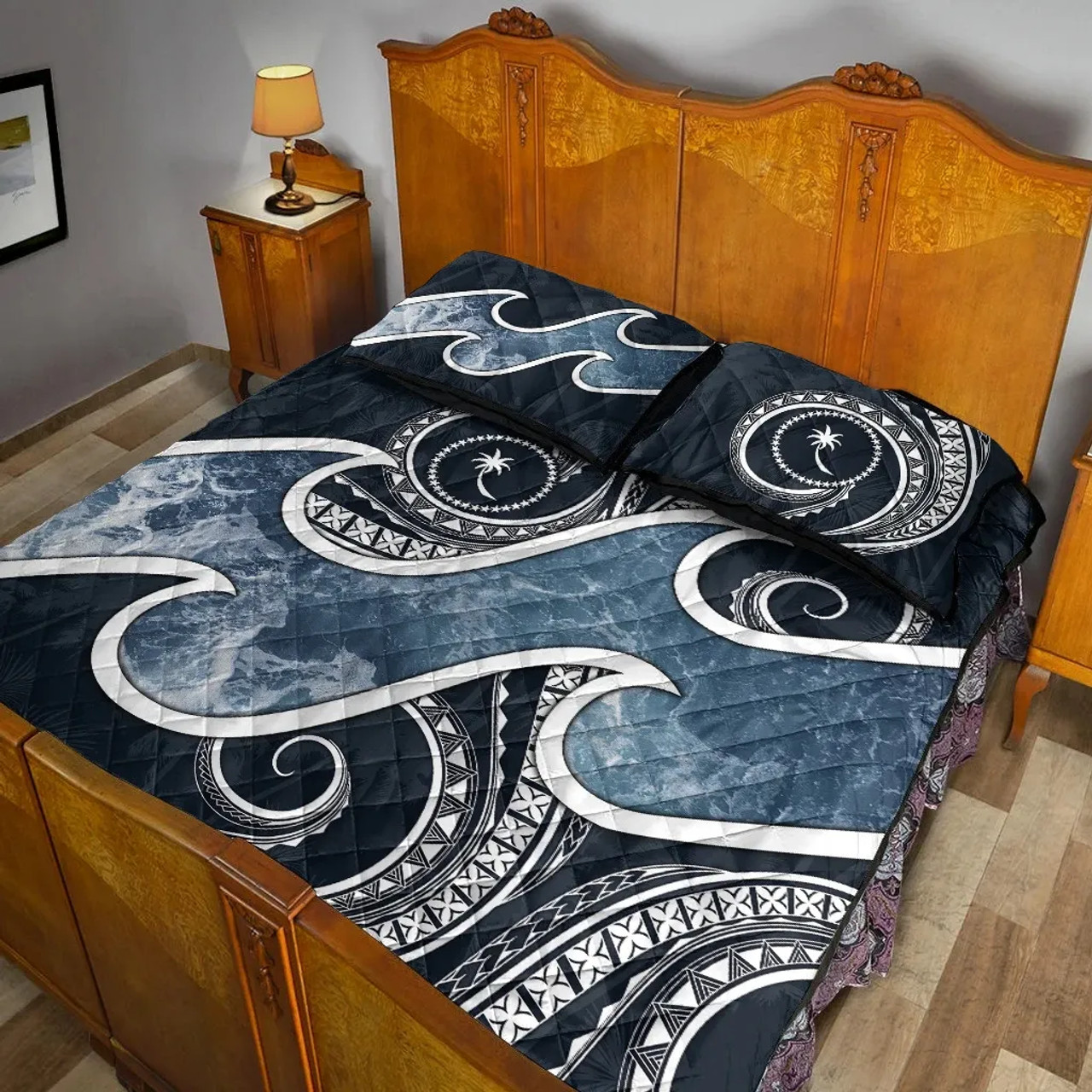 Chuuk Islands Polynesian Quilt Bed Set - Ocean Style 3