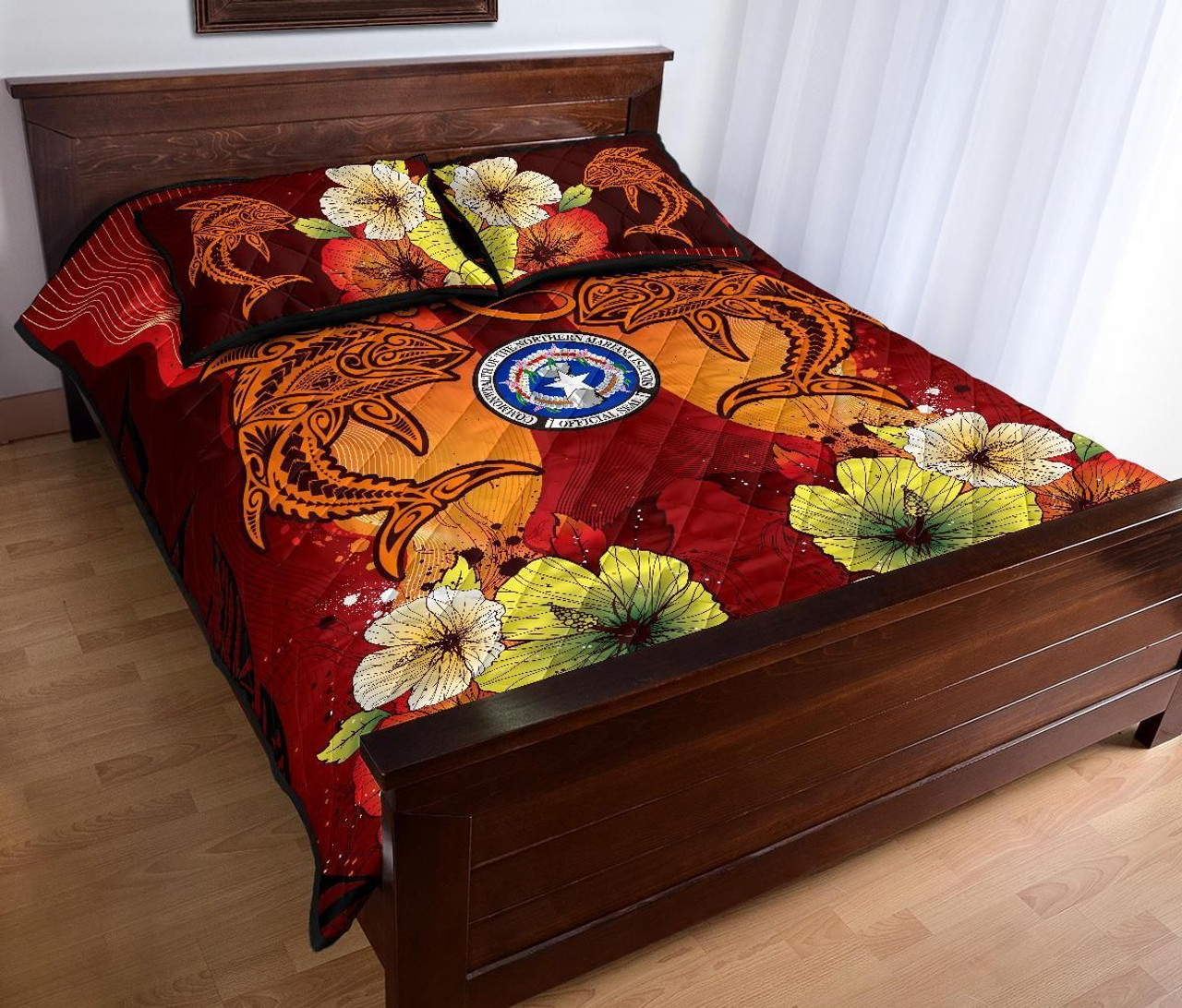 Northern Mariana Islands Custom Personalised Quilt Bed Sets - Tribal Tuna Fish 1