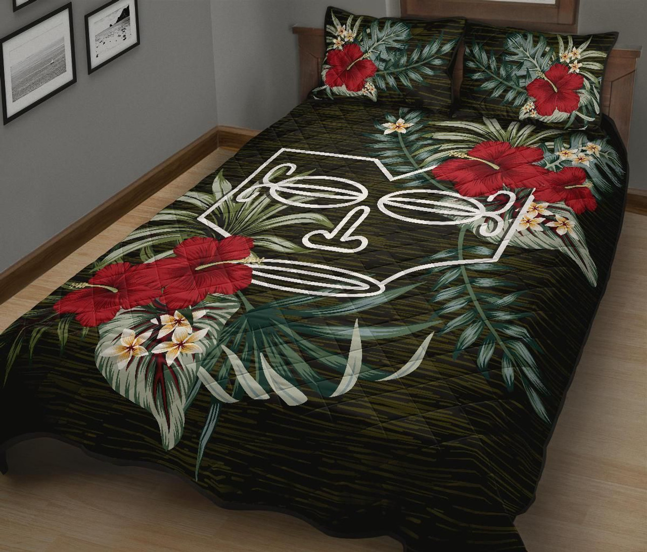 Marquesas Islands Polynesian Quilt Bed Set - Special Hibiscus 2