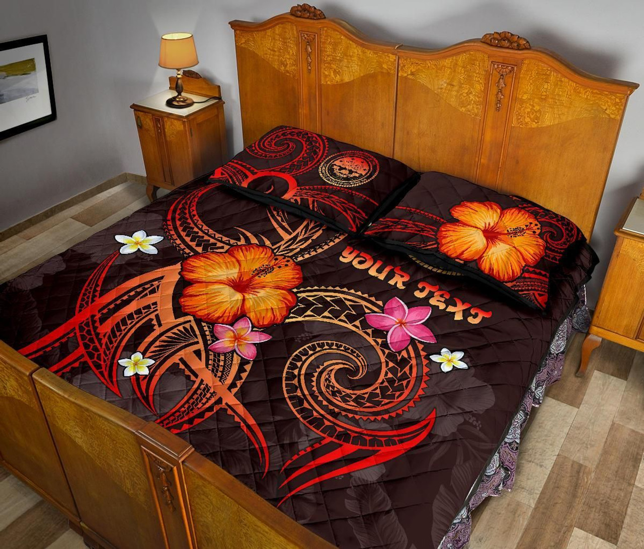 Federated States of Micronesia Polynesian Personalised Quilt Bed Set - Legend of FSM (Red) 4