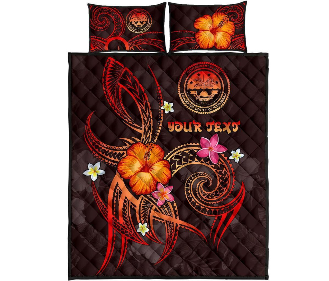 Federated States of Micronesia Polynesian Personalised Quilt Bed Set - Legend of FSM (Red) 5