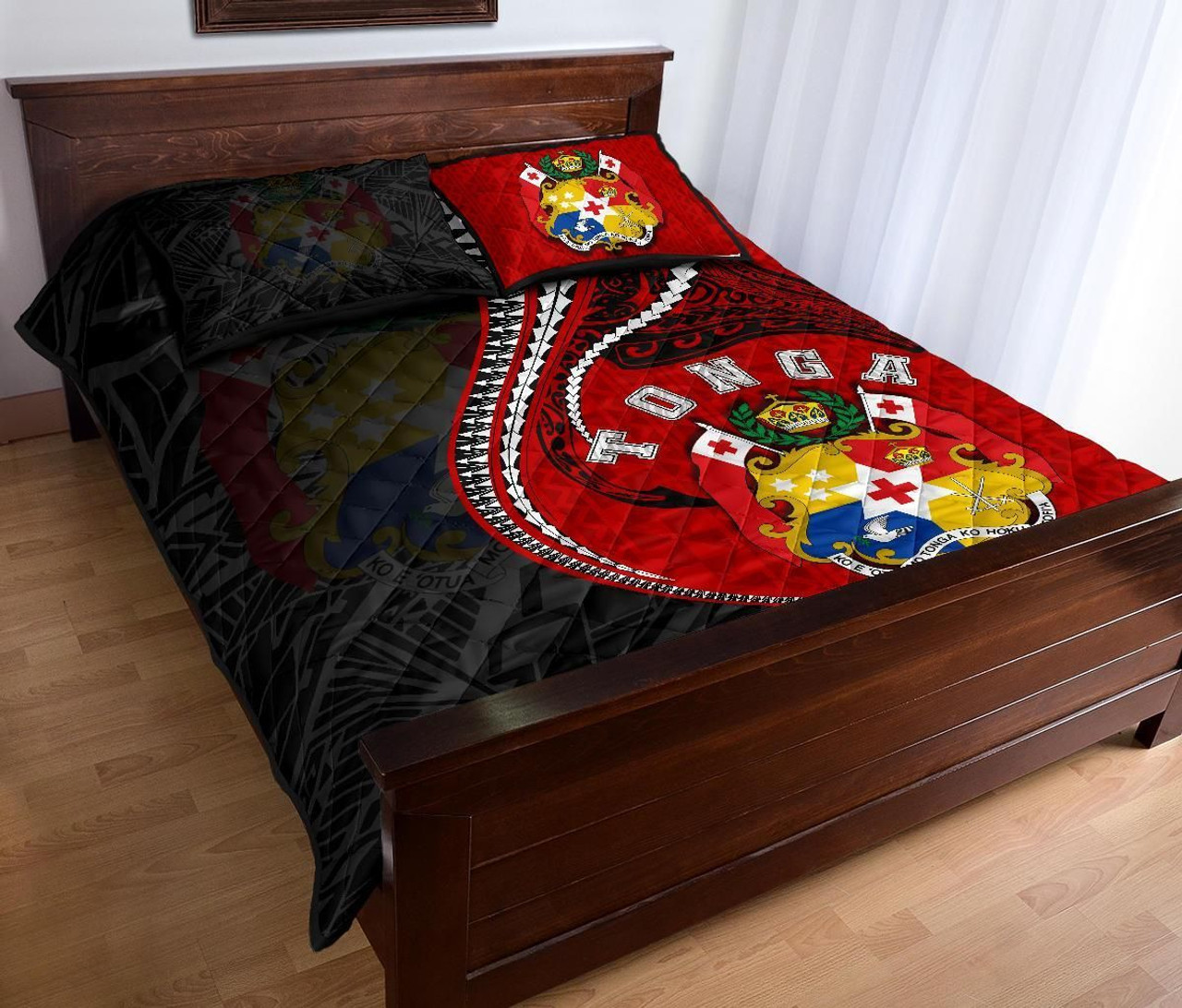 Tonga Quilt Bed Set Kanaloa Tatau Gen TO (Black) 4
