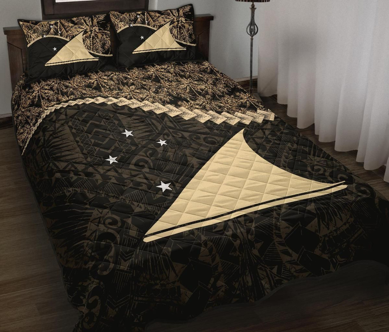 Tokelau Polynesian Quilt Bed Set Golden Coconut 2