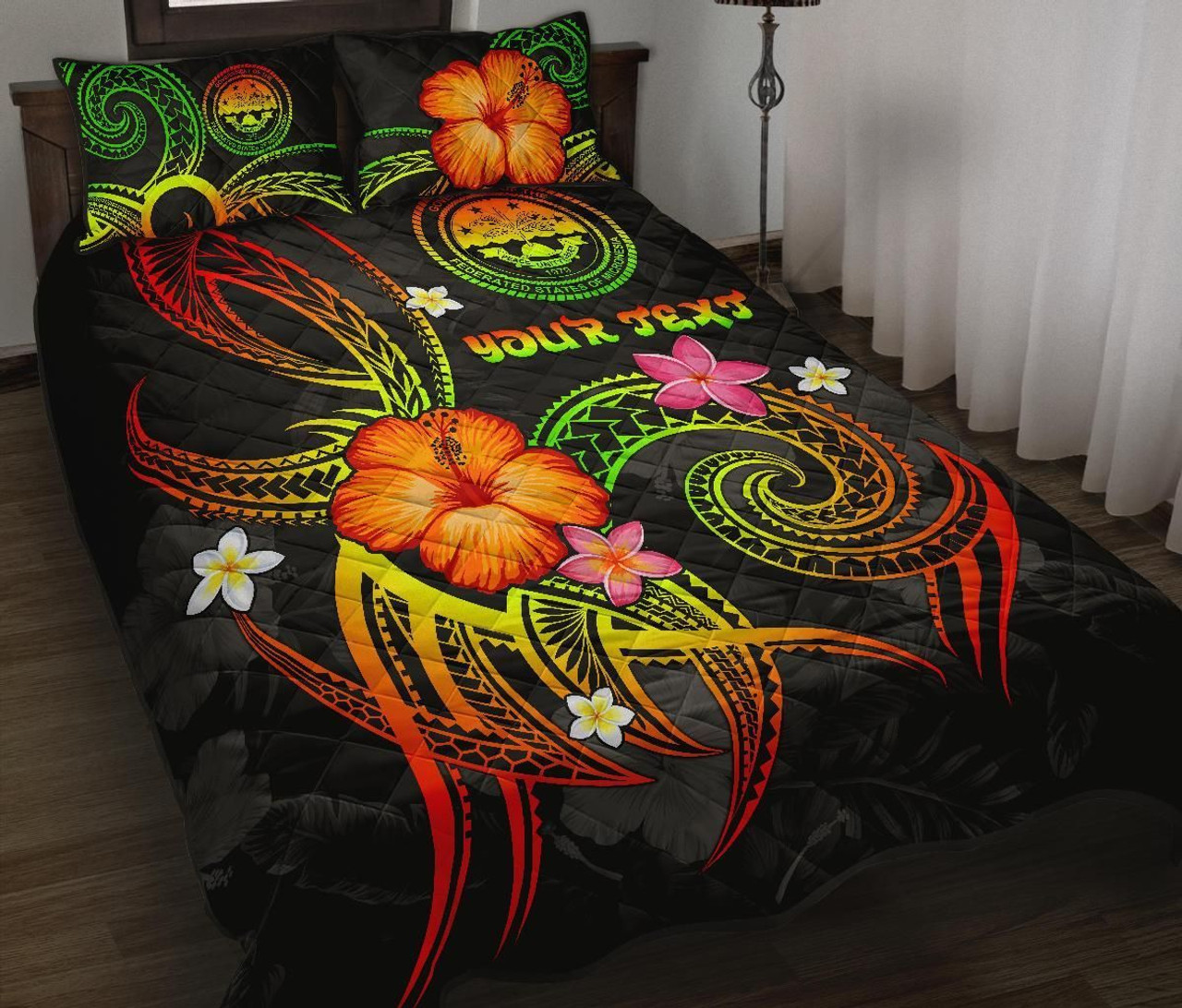 Federated States of Micronesia Polynesian Personalised Quilt Bed Set - Legend of FSM (Reggae) 1