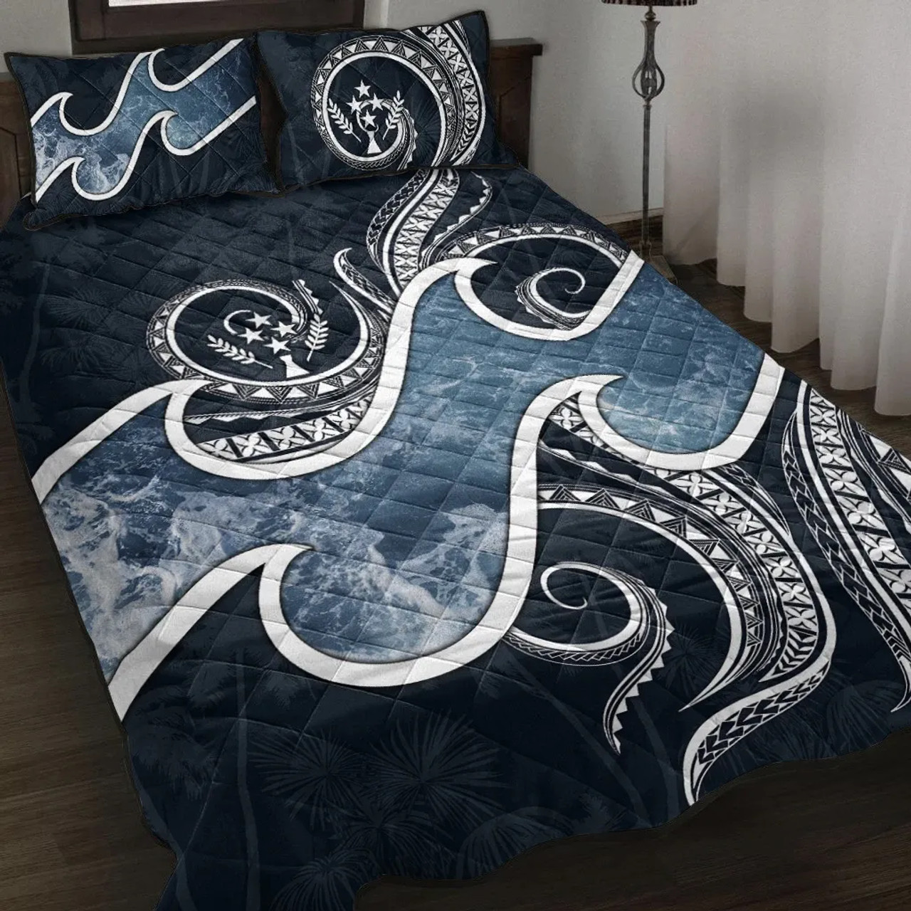 Kosrae Islands Polynesian Quilt Bed Set - Ocean Style 1