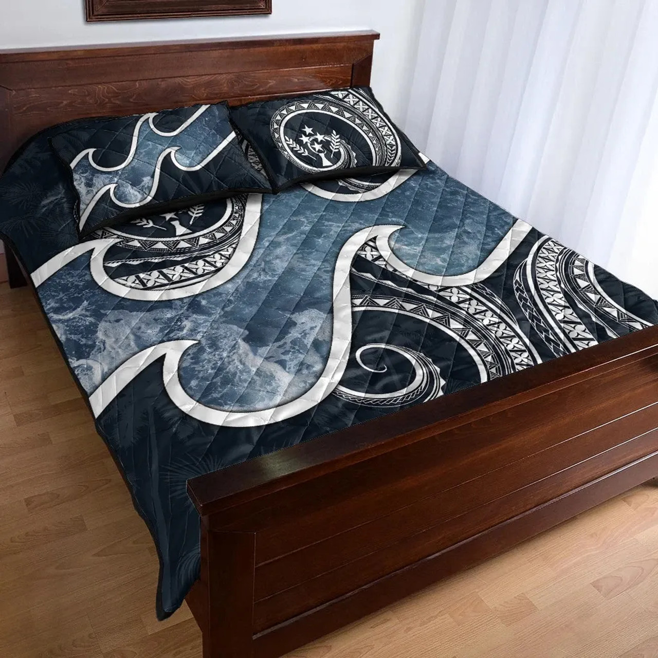 Kosrae Islands Polynesian Quilt Bed Set - Ocean Style 3
