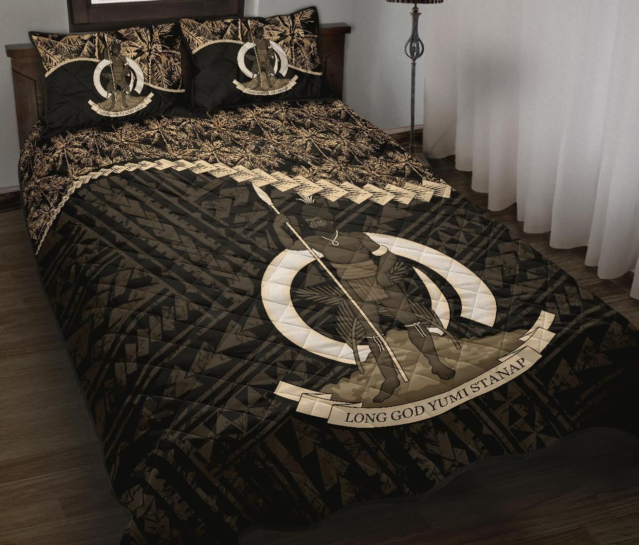 Vanuatu Polynesian Quilt Bed Set Golden Coconut 2