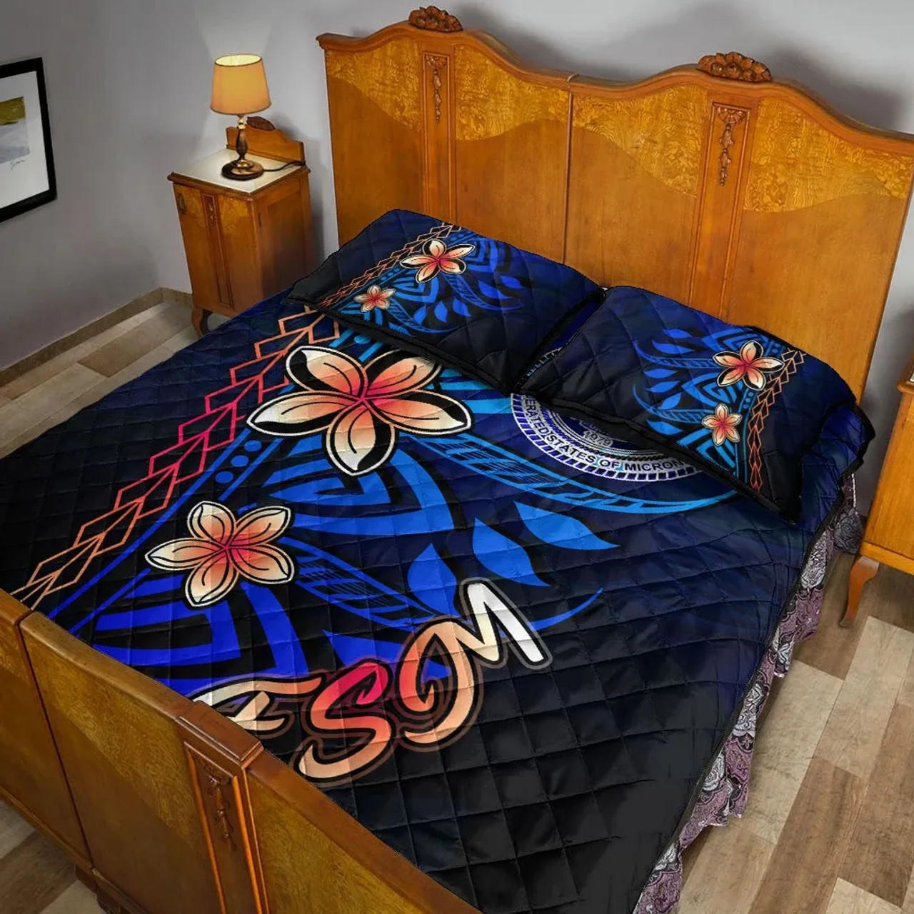 Federated States of Micronesia Quilt Bed Set - Vintage Tribal Mountain 4