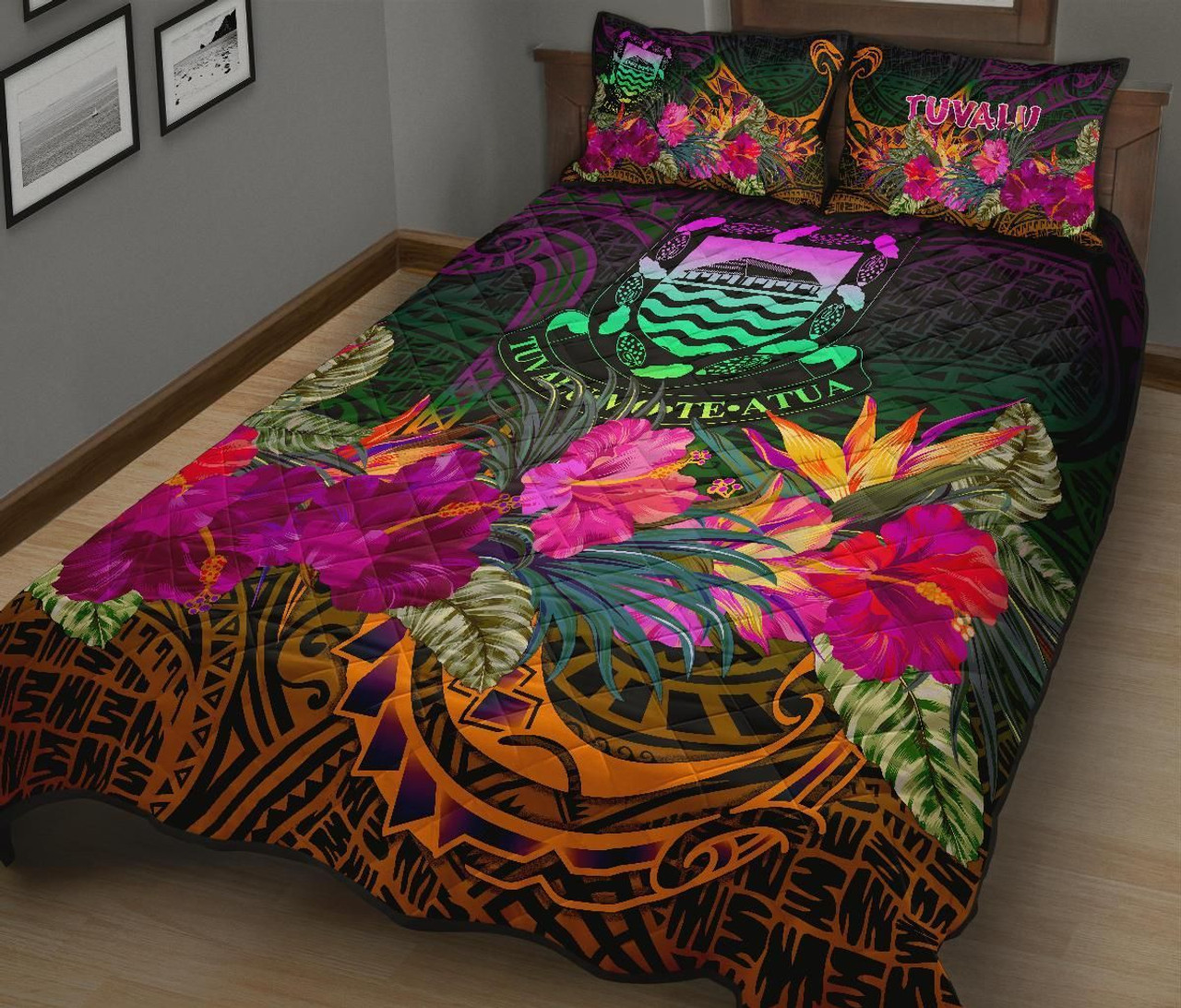 Tuvalu Quilt Bed Set - Summer Hibiscus 2