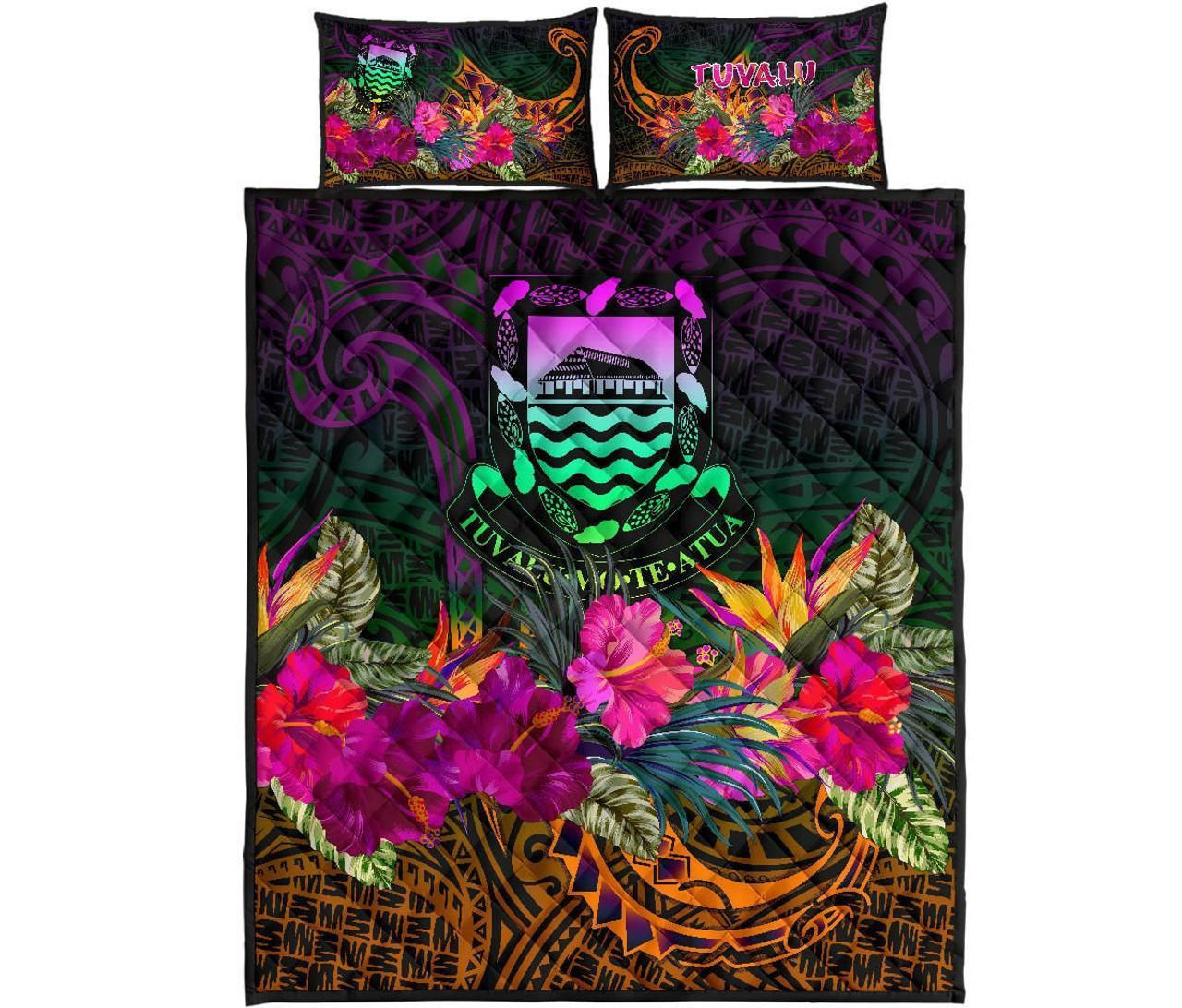 Tuvalu Quilt Bed Set - Summer Hibiscus 5