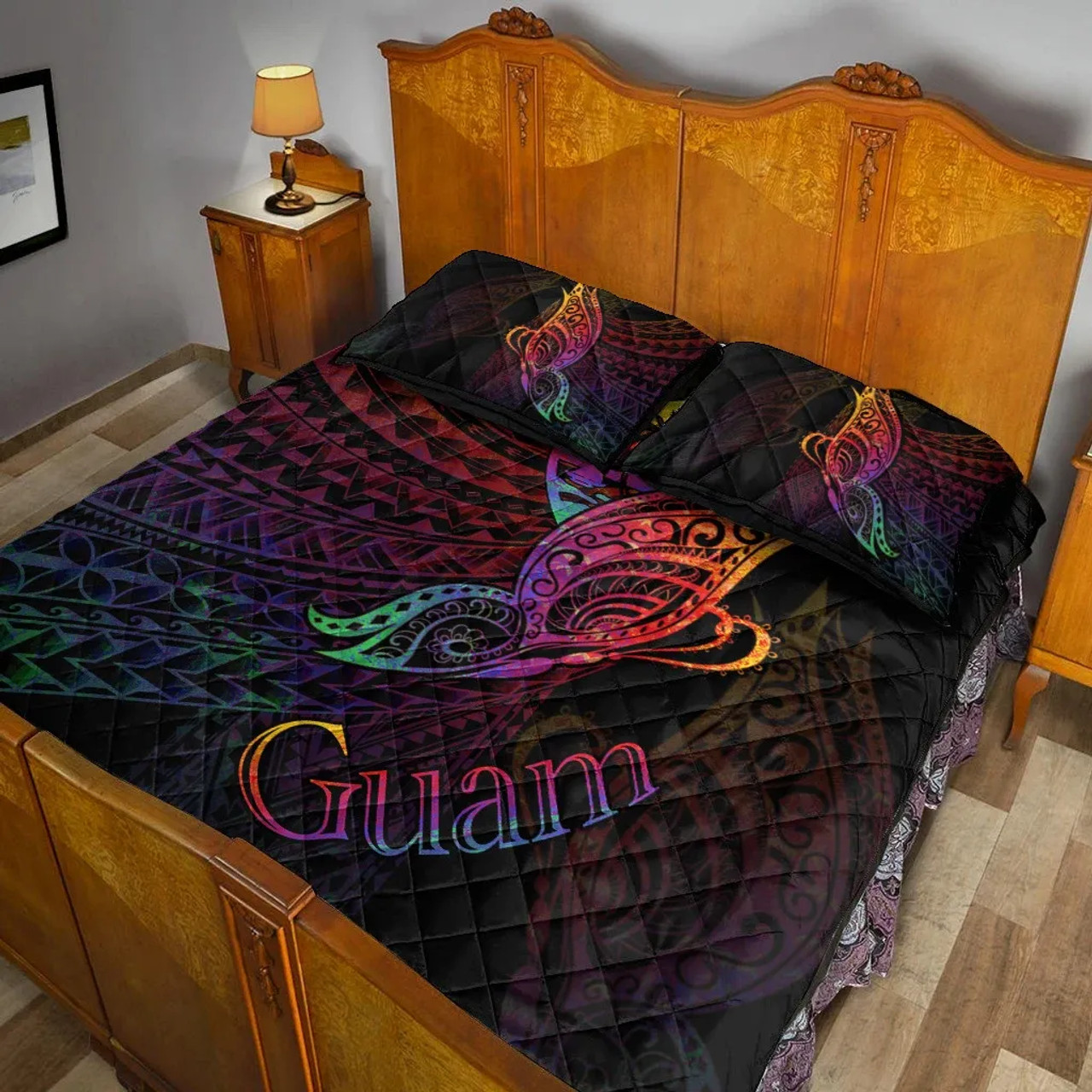 Guam Quilt Bed Set - Butterfly Polynesian Style 4