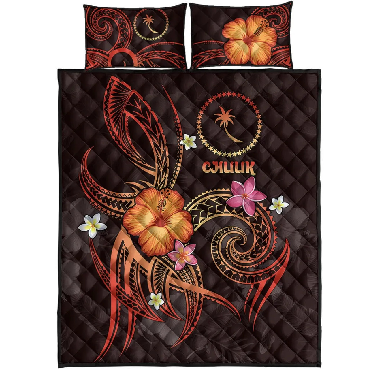 Chuuk Polynesian Quilt Bed Set - Legend of Chuuk (Red) 2
