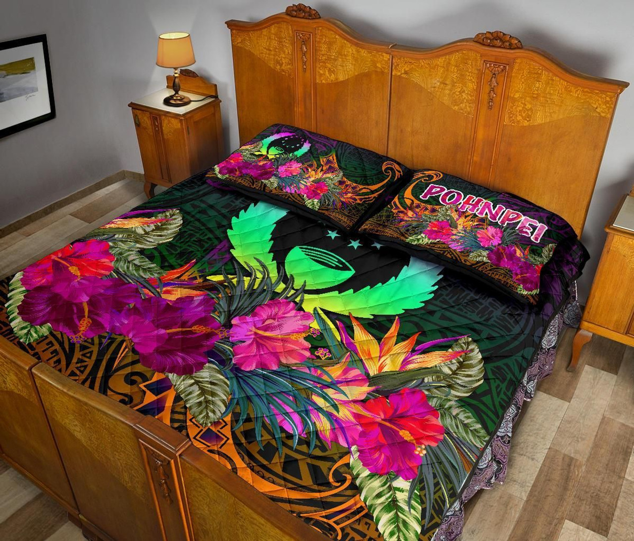 Pohnpei Quilt Bed Set - Summer Hibiscus 4