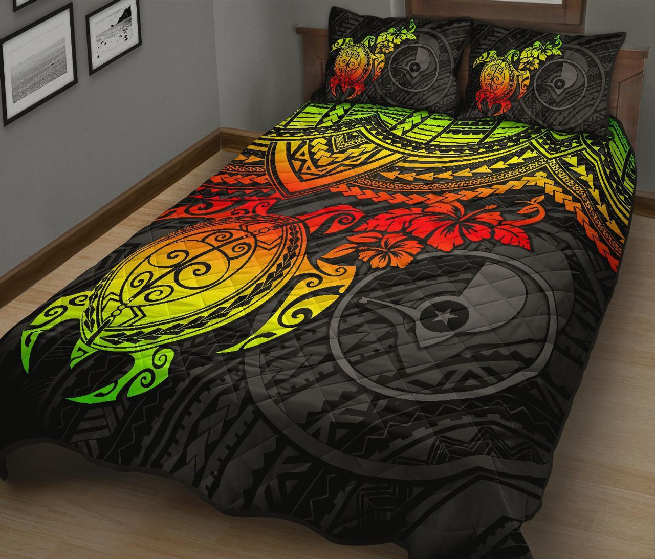 Yap Polynesian Quilt Bed Set - Reggae Turtle 2