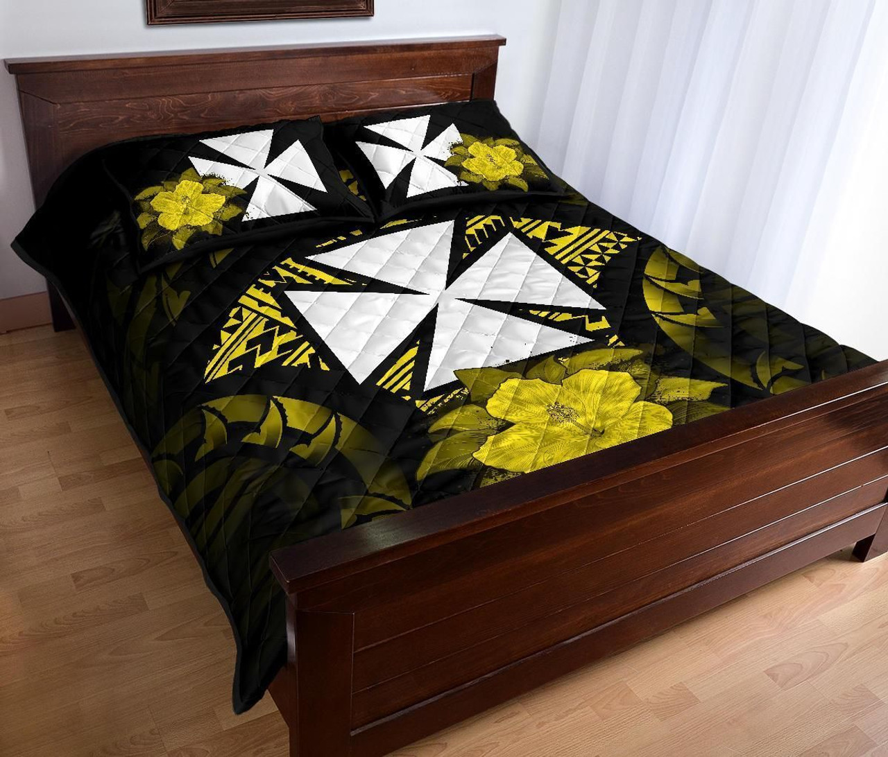 Wallis And Futuna Polynesian Quilt Bed Set Hibiscus Yellow 3