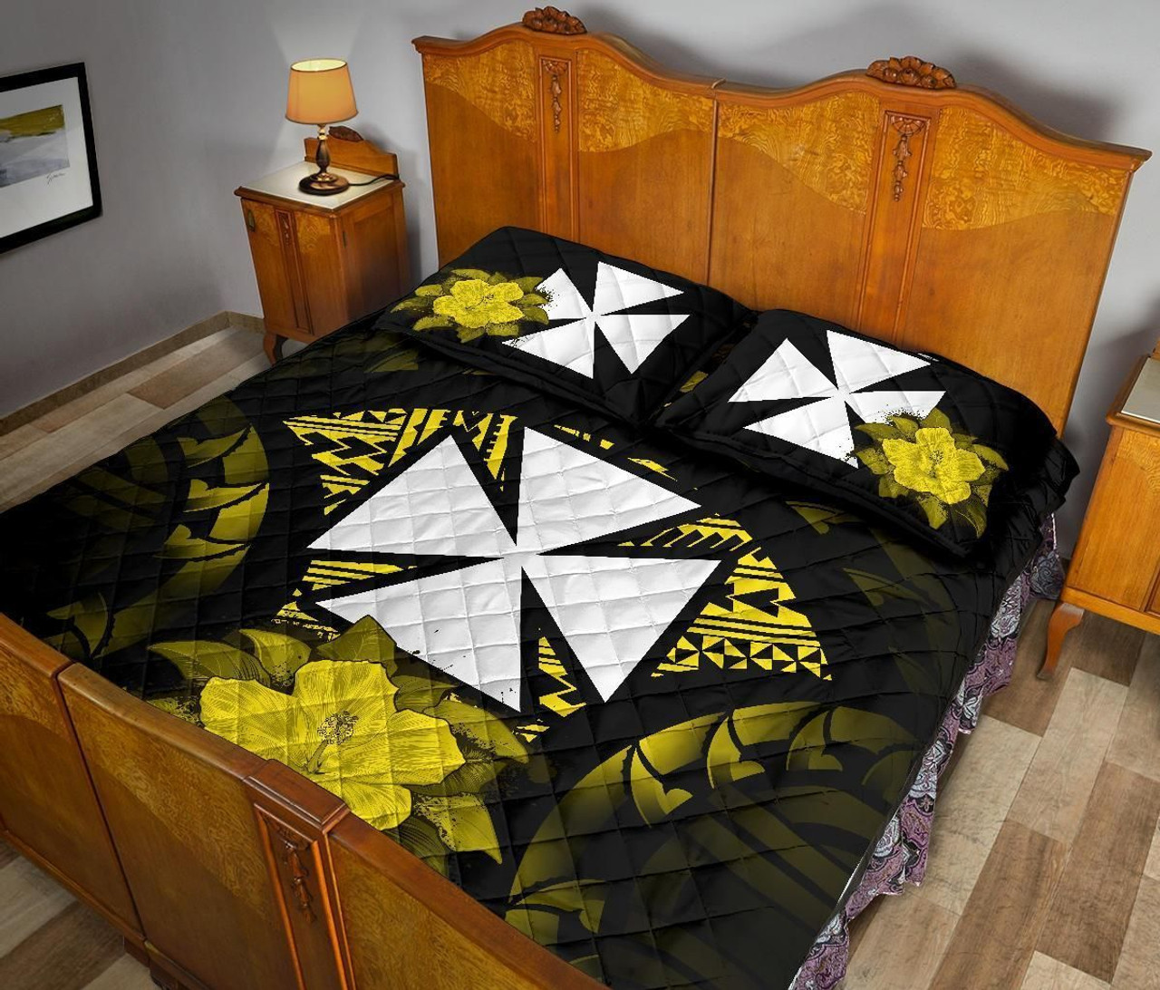 Wallis And Futuna Polynesian Quilt Bed Set Hibiscus Yellow 4