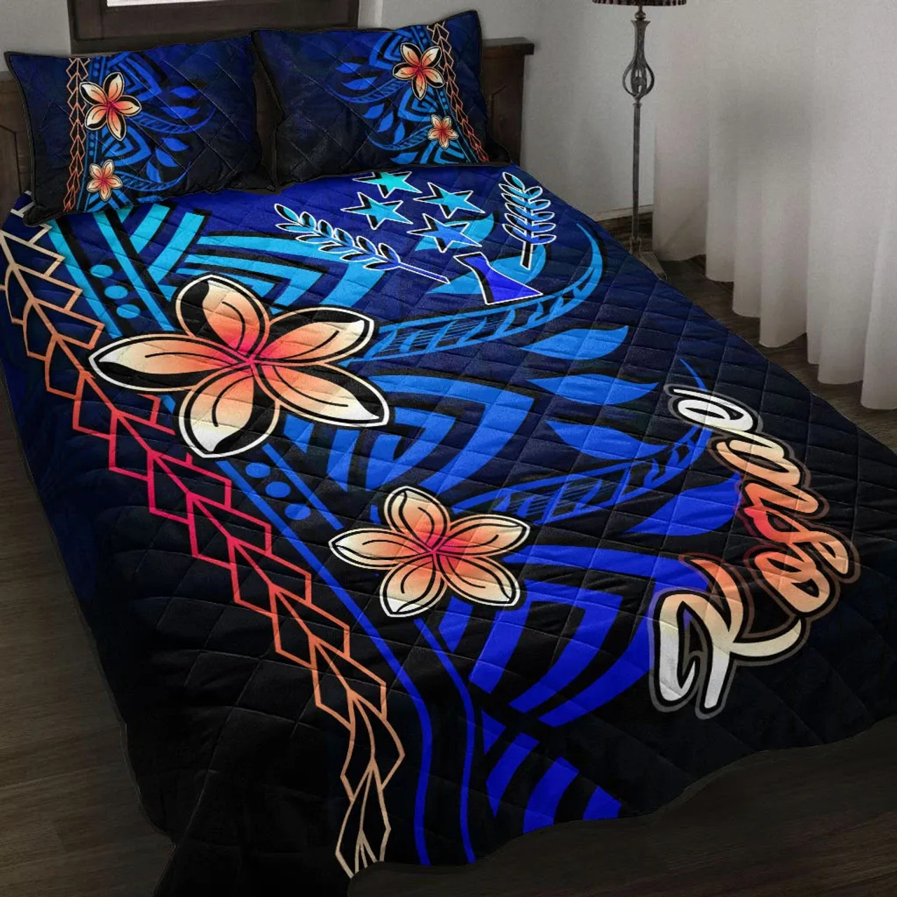 Kosrae Quilt Bed Set - Vintage Tribal Mountain 1