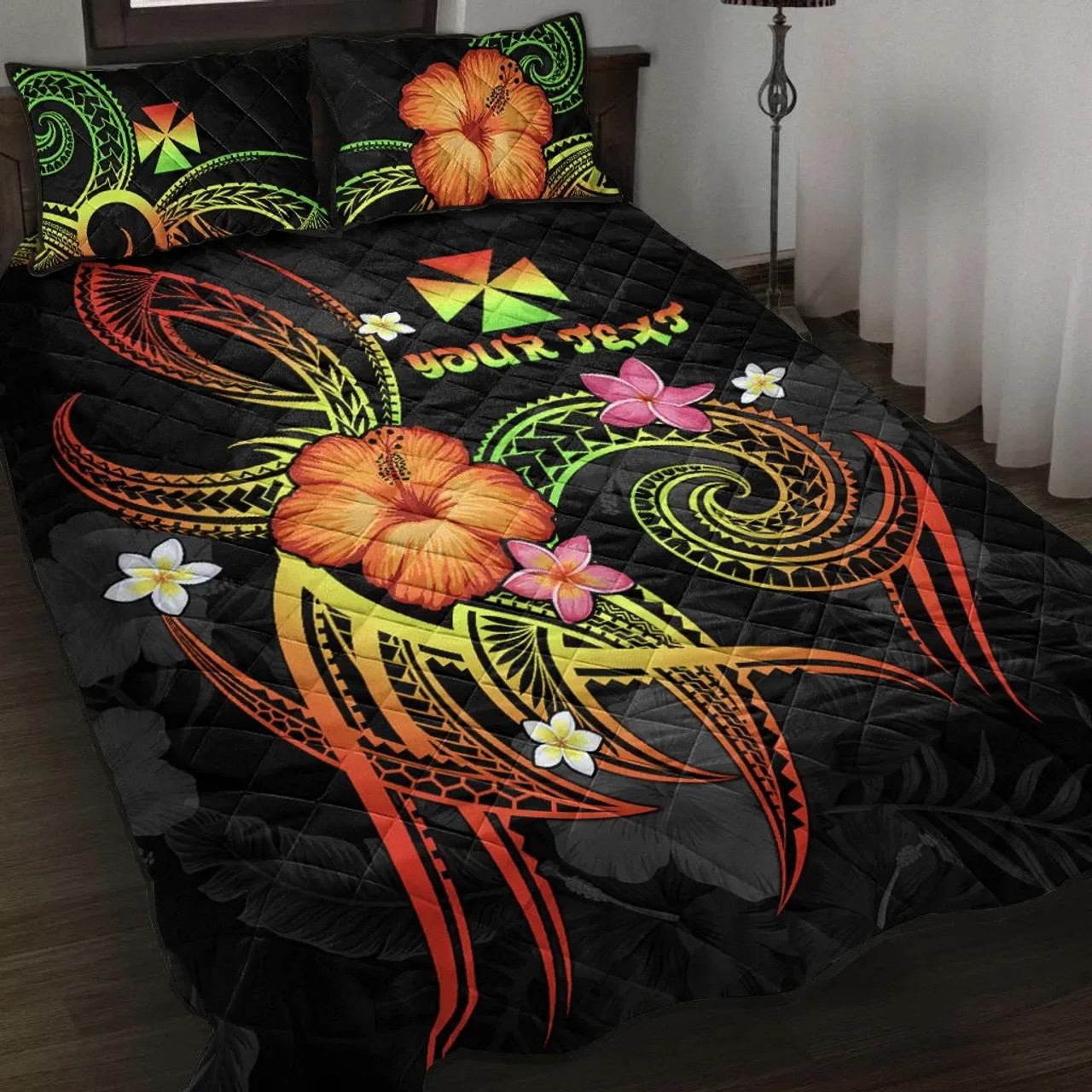 Wallis and Futuna Polynesian Personalised Quilt Bed Set - Legend of Wallis and Futuna (Reggae) 1