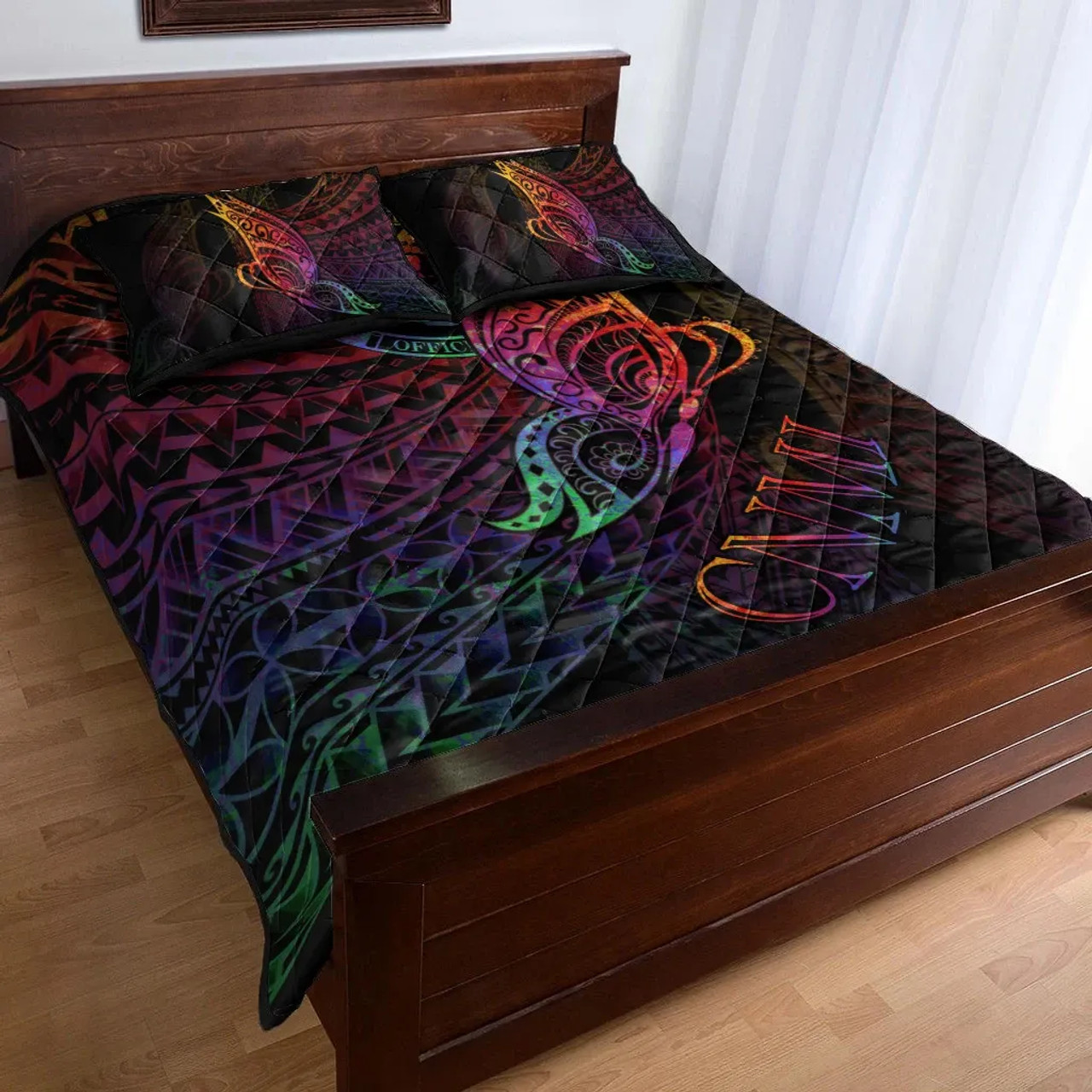 Northern Mariana Islands Quilt Bed Set - Butterfly Polynesian Style 3