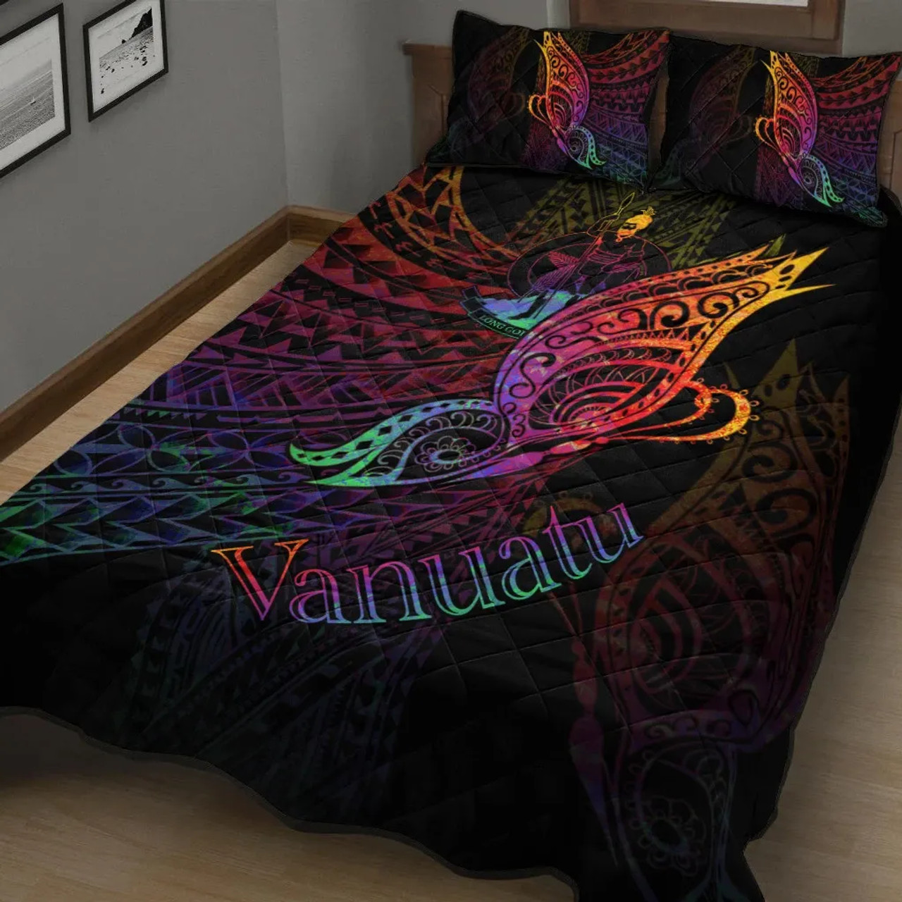 Vanuatu Quilt Bed Set - Butterfly Polynesian Style 2
