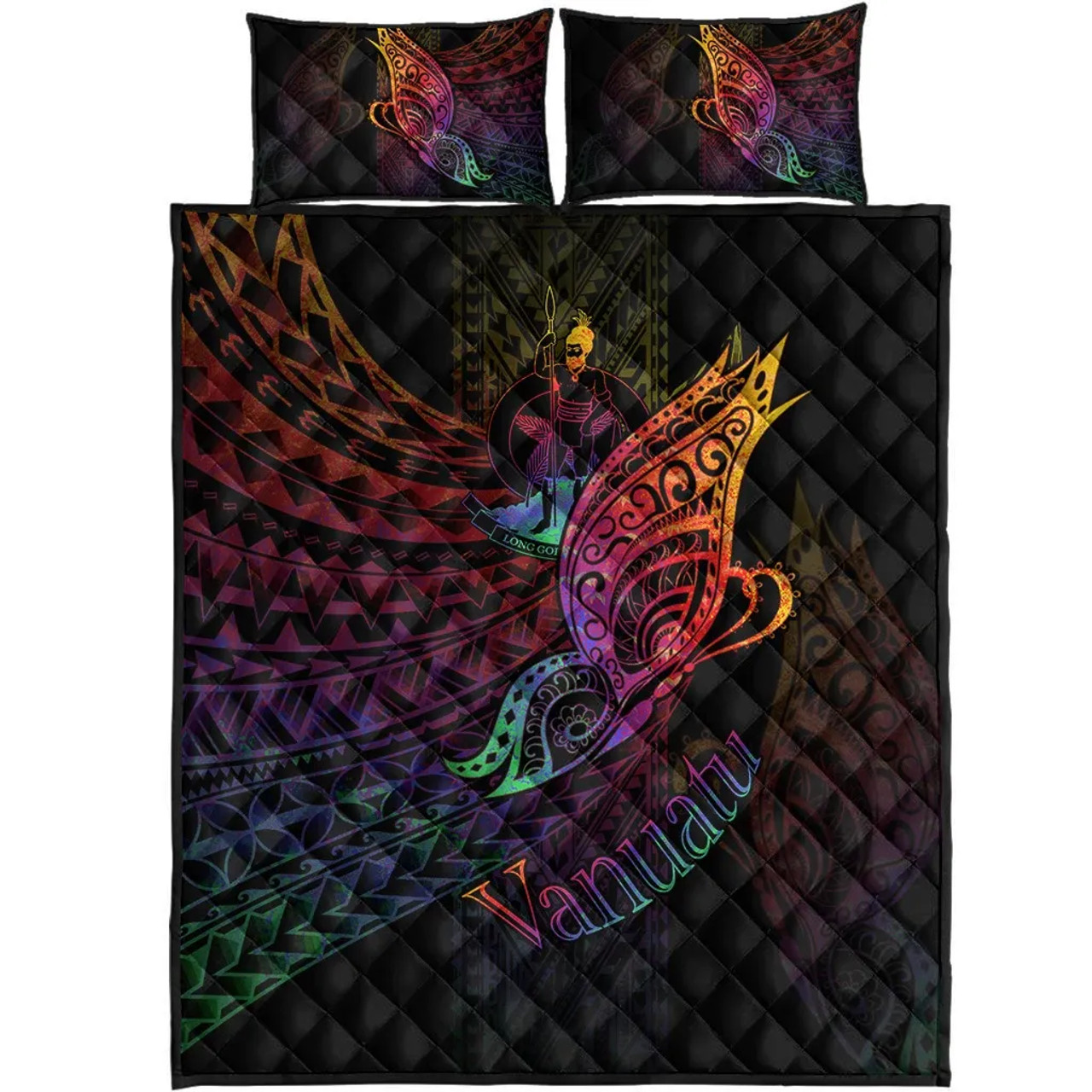 Vanuatu Quilt Bed Set - Butterfly Polynesian Style 5