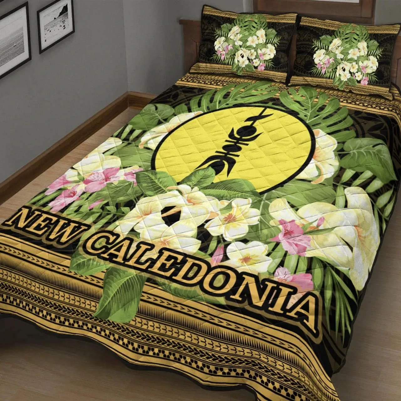 New Caledonia Quilt Bed Set - Polynesian Gold Patterns Collection 2