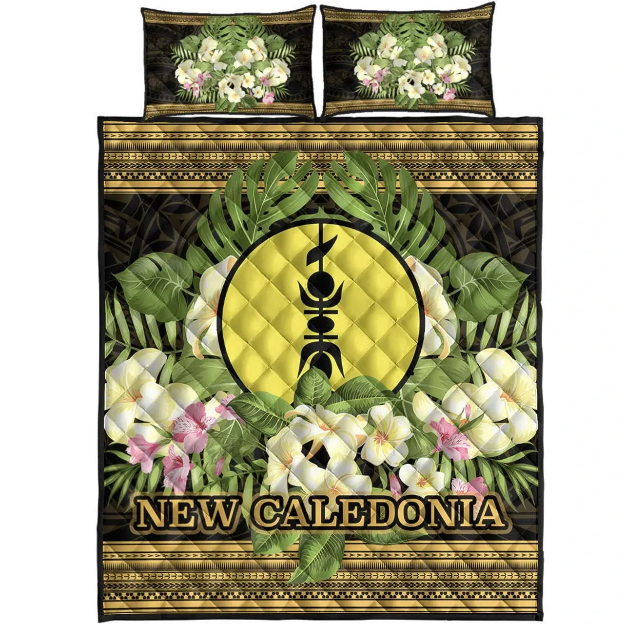 New Caledonia Quilt Bed Set - Polynesian Gold Patterns Collection 5