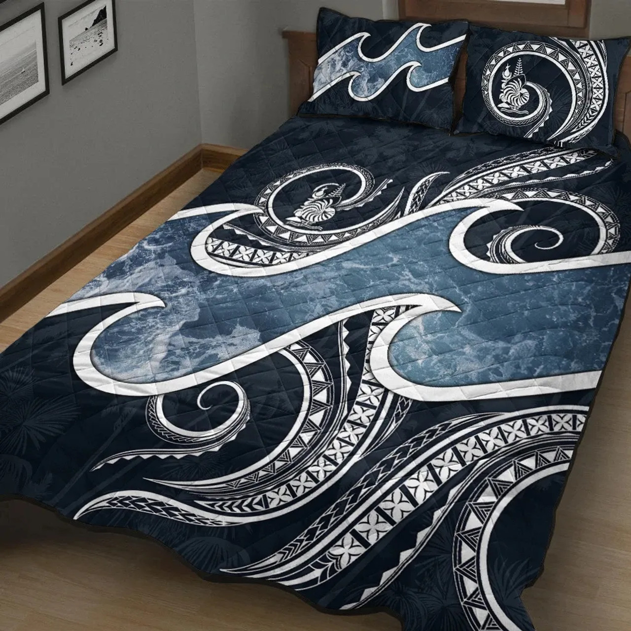 New Caledonia Polynesian Quilt Bed Set - Ocean Style 3