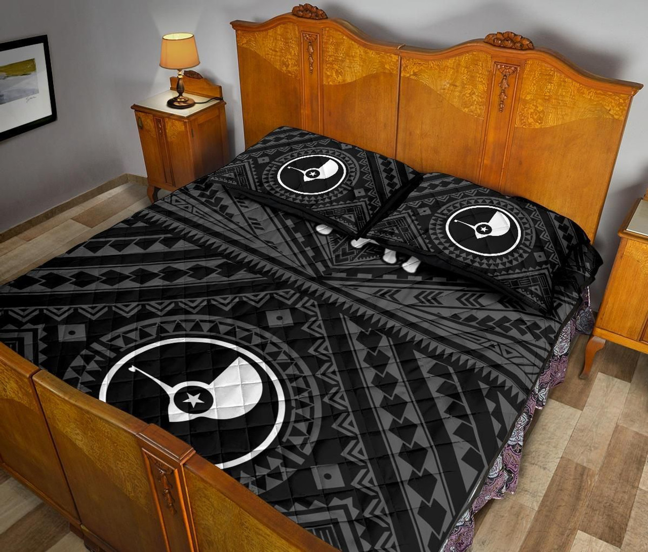 Yap Quilt Bed Set - Yap Seal With Polynesian Tattoo Style 4