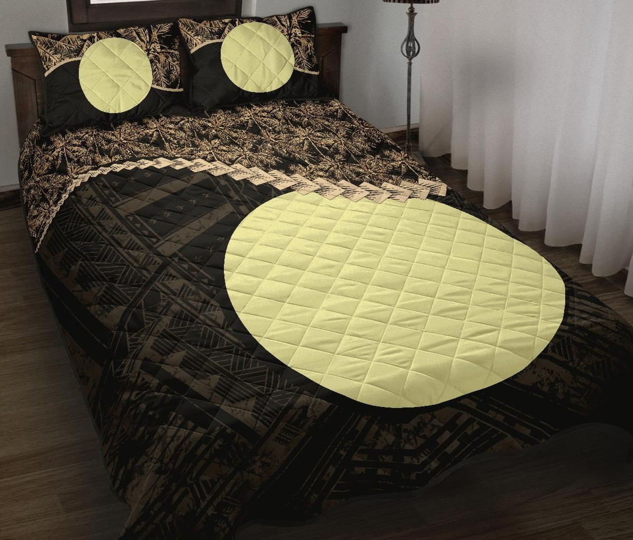 Palau Polynesian Quilt Bed Set Golden Coconut 2