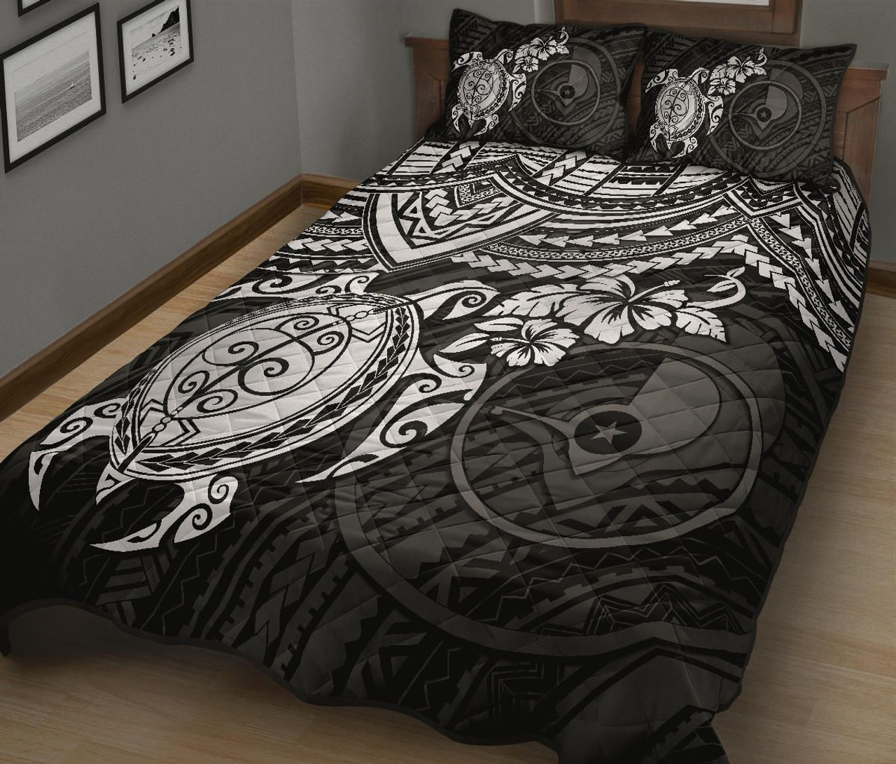 Yap Polynesian Quilt Bed Set - White Turtle 2