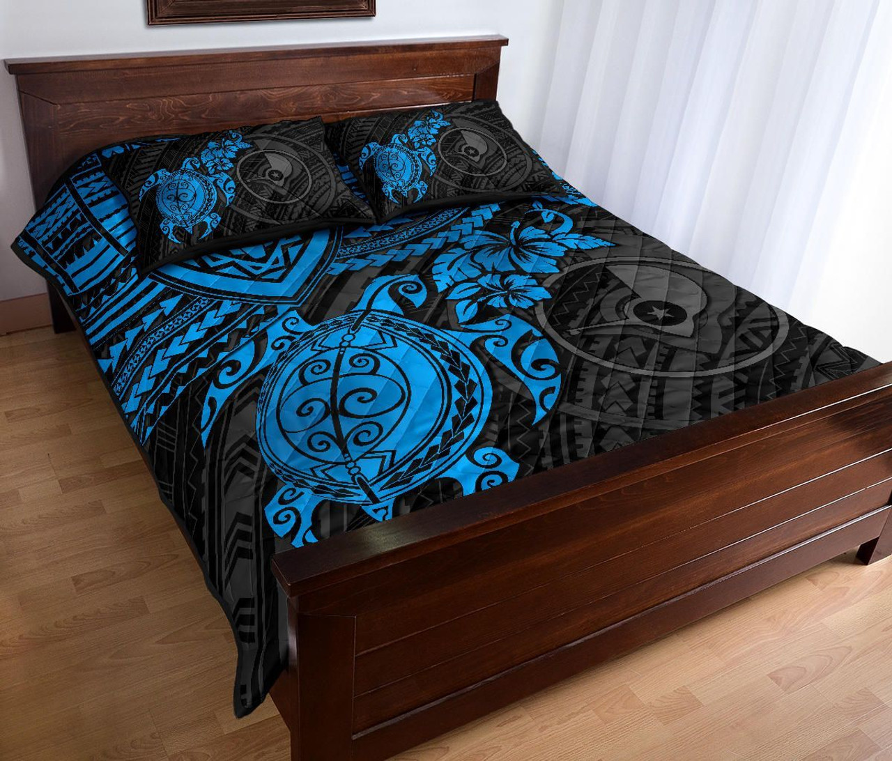 Yap Polynesian Quilt Bed Set - Blue Turtle 3