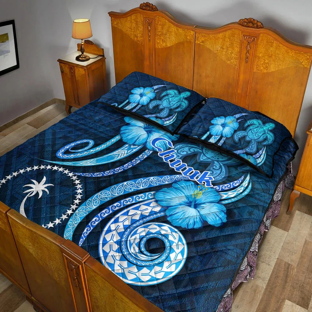 Chuuk Quilt Bed Set - Turtle and Tribal Tattoo Of Polynesian 4