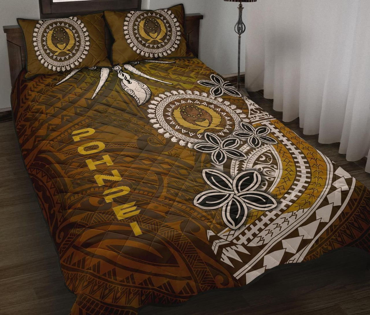 Pohnpei Quilt Bed Sets - Polynesian Boar Tusk 5